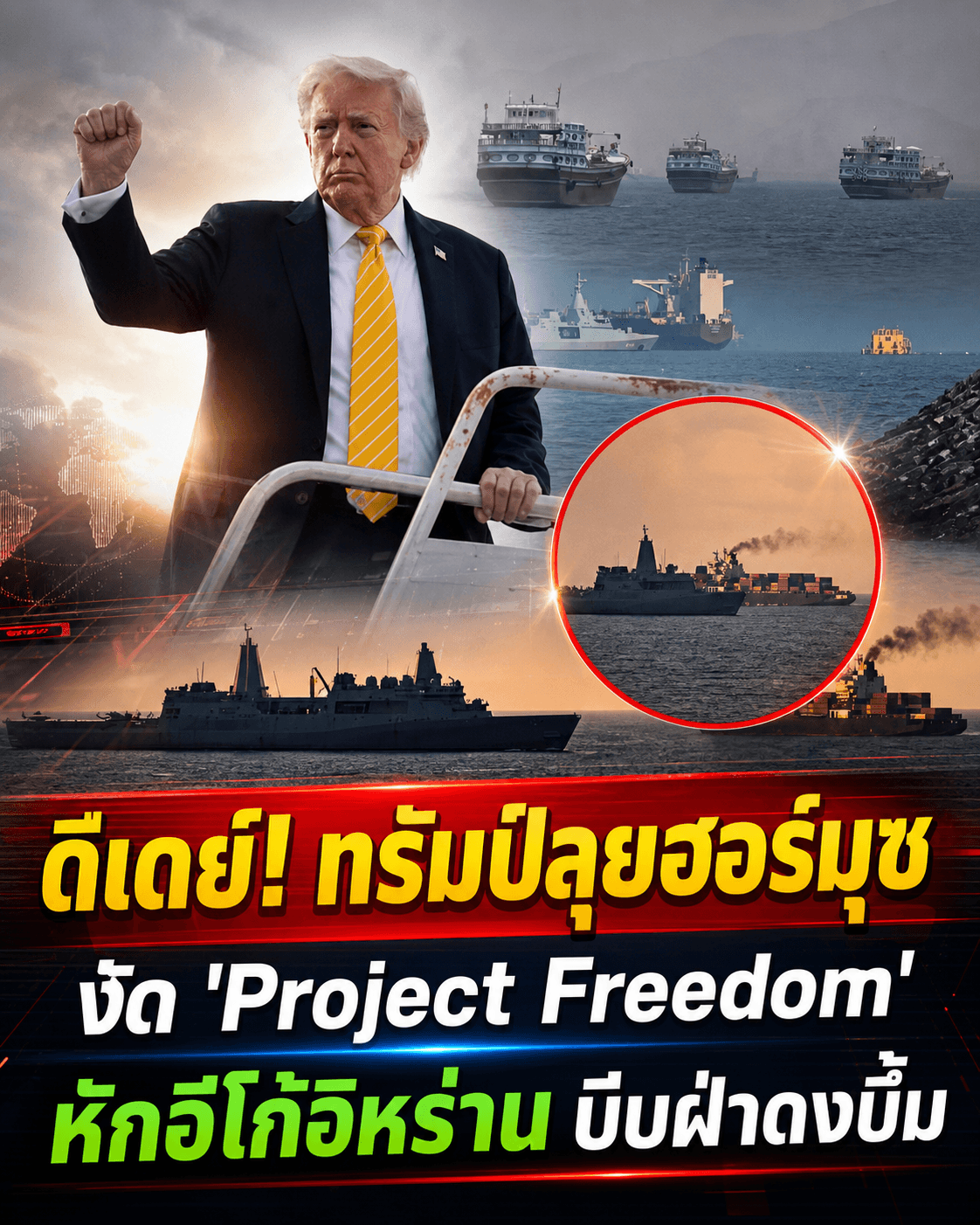 ด่วน! ทรัมป์สั่งลุยฮอร์มุซ ส่งเรือรบบีบอิหร่านหน้าหงาย
