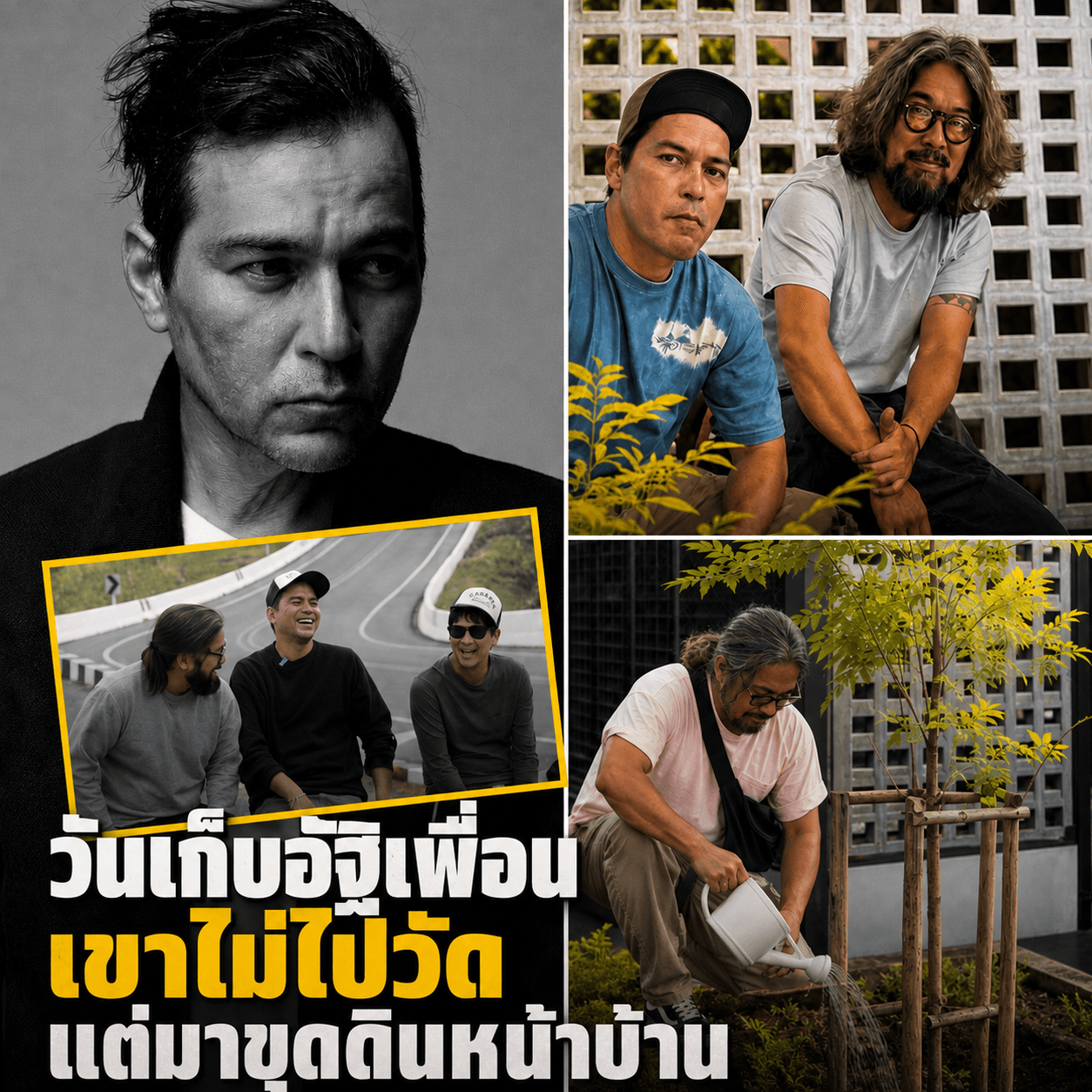 สุดเศร้า! ลีโอ พุฒ ปลูกต้นไม้แทนใจ วันเก็บอัฐิเพื่อนรัก