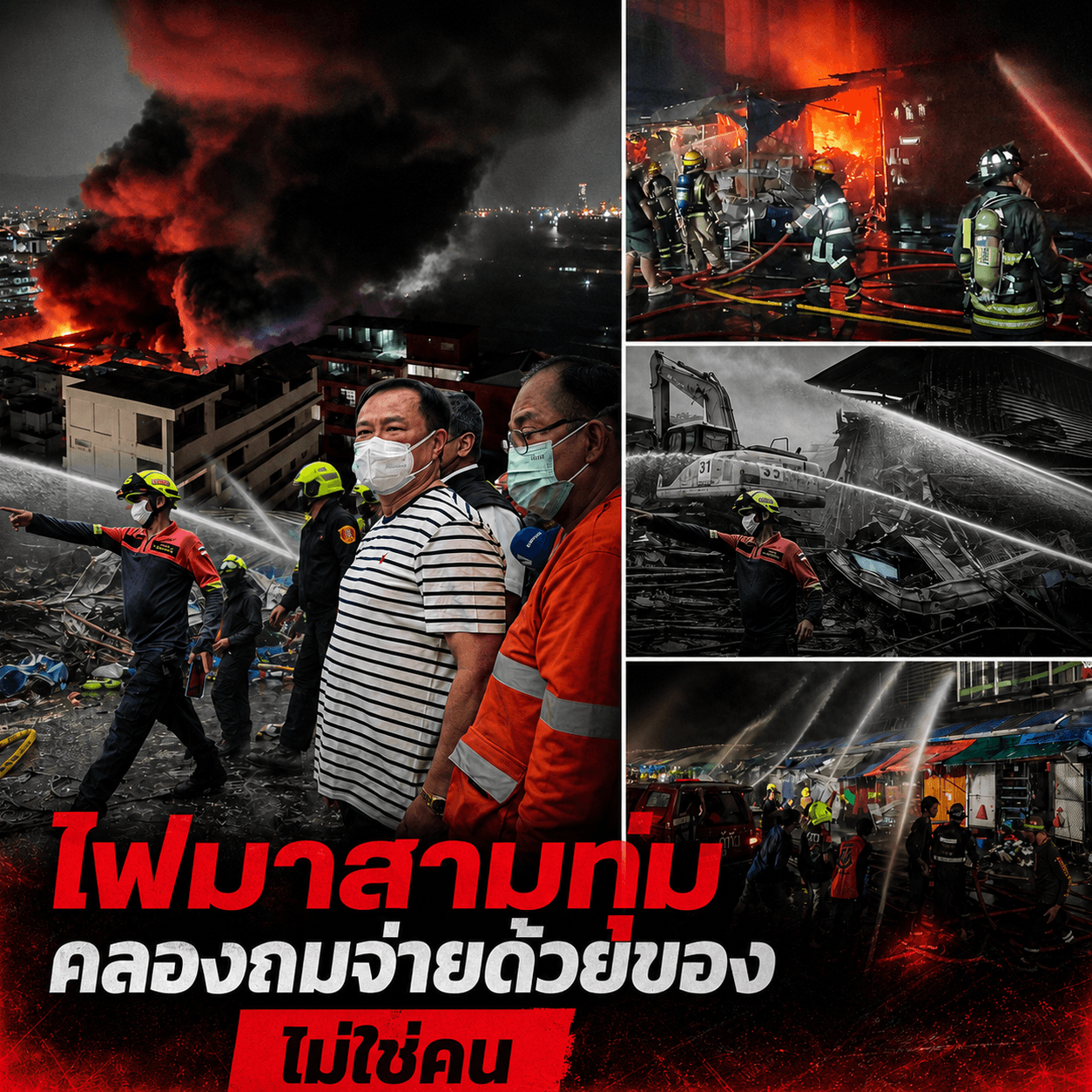 ไฟไหม้คลองถมเซ็นเตอร์ วอด 90% ฮีโร่ดับเพลิงโคม่า