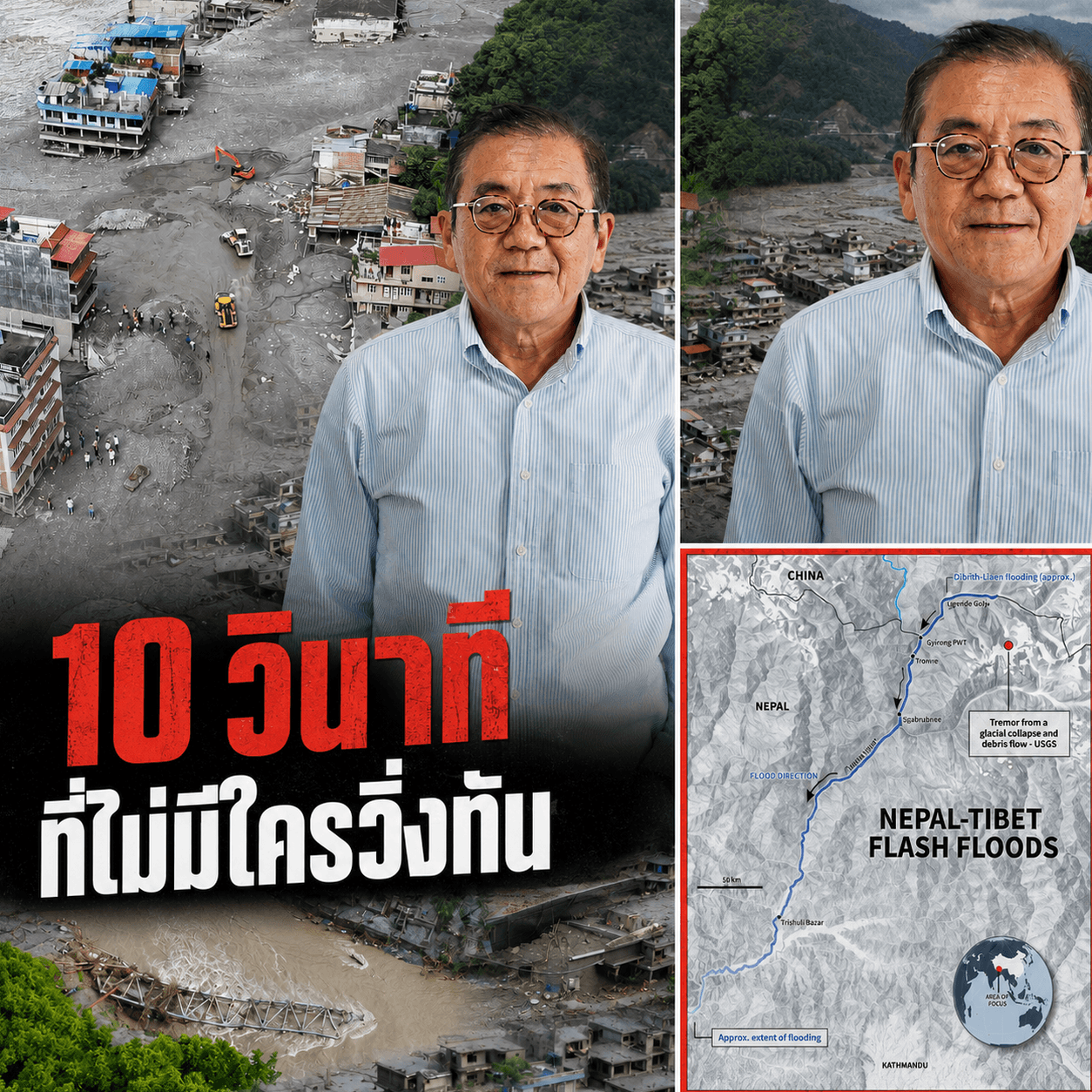 สึนามิภูเขาถล่มหิมาลัย! ไทยจ่อรับหายนะน้ำโขงเหือดแห้ง