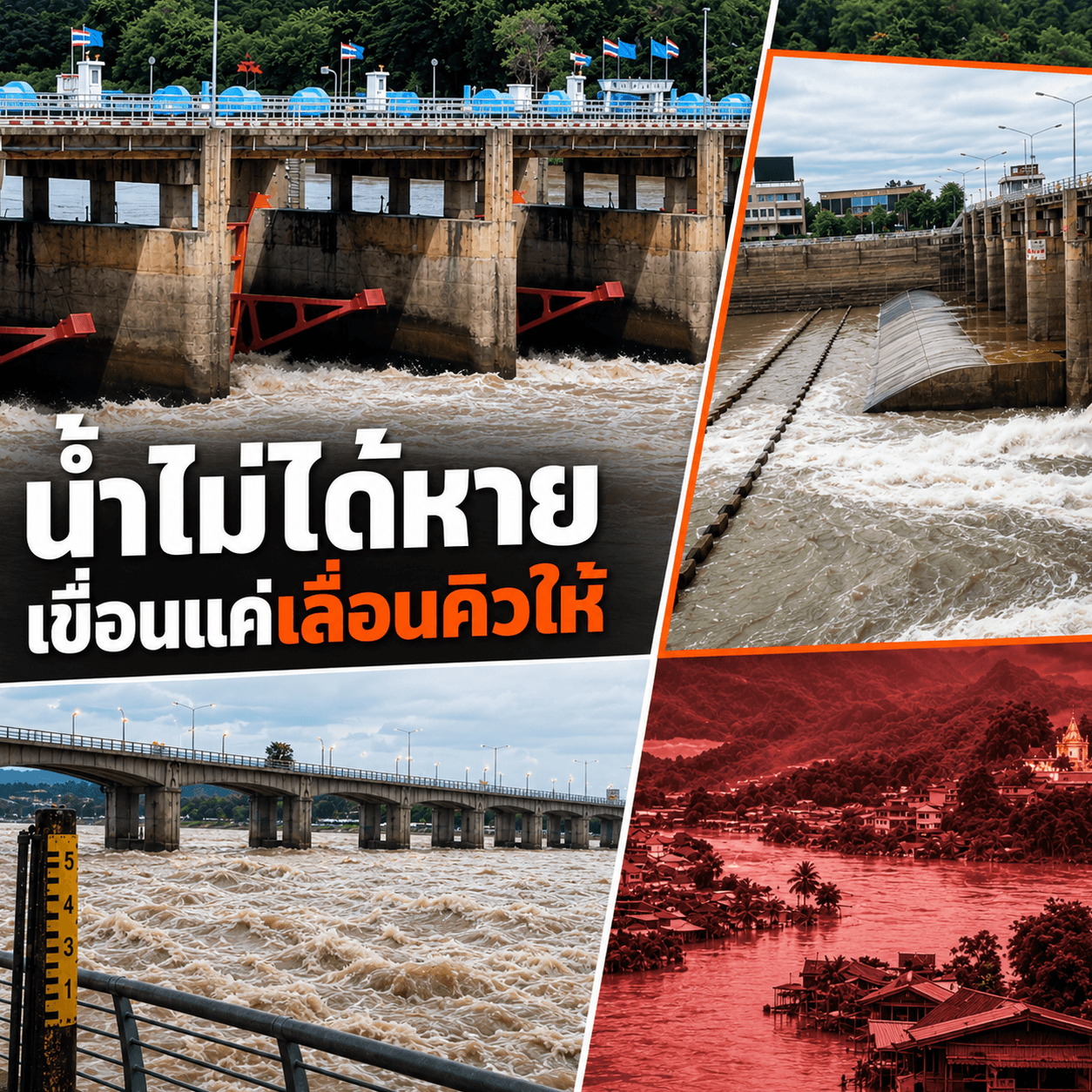 ด่วน! เขื่อนเจ้าพระยาอั้นน้ำ สัญญาณอันตรายท้ายน้ำ