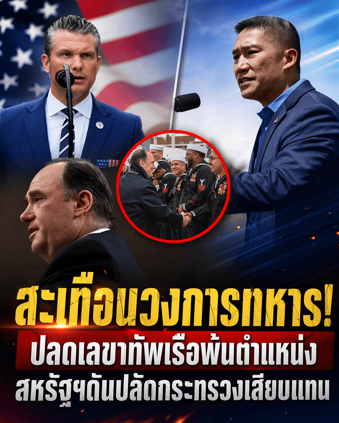 ช็อก! ล้างบางเพนตากอน ปลดฟ้าผ่าบิ๊กทัพเรือสหรัฐ