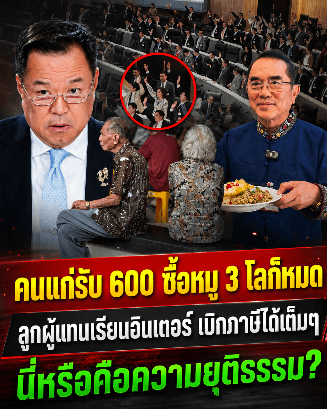 สลด! สวัสดิการ ส.ส. สุดหรู ทิ้งคนแก่รับ 600
