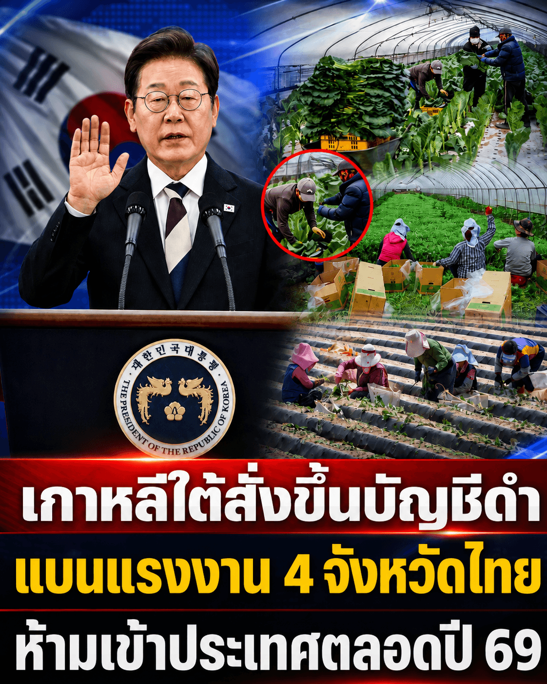 พังยับ! เกาหลีแบนคนไทย 4 จังหวัด เซ่นปมผีน้อยหนีงาน