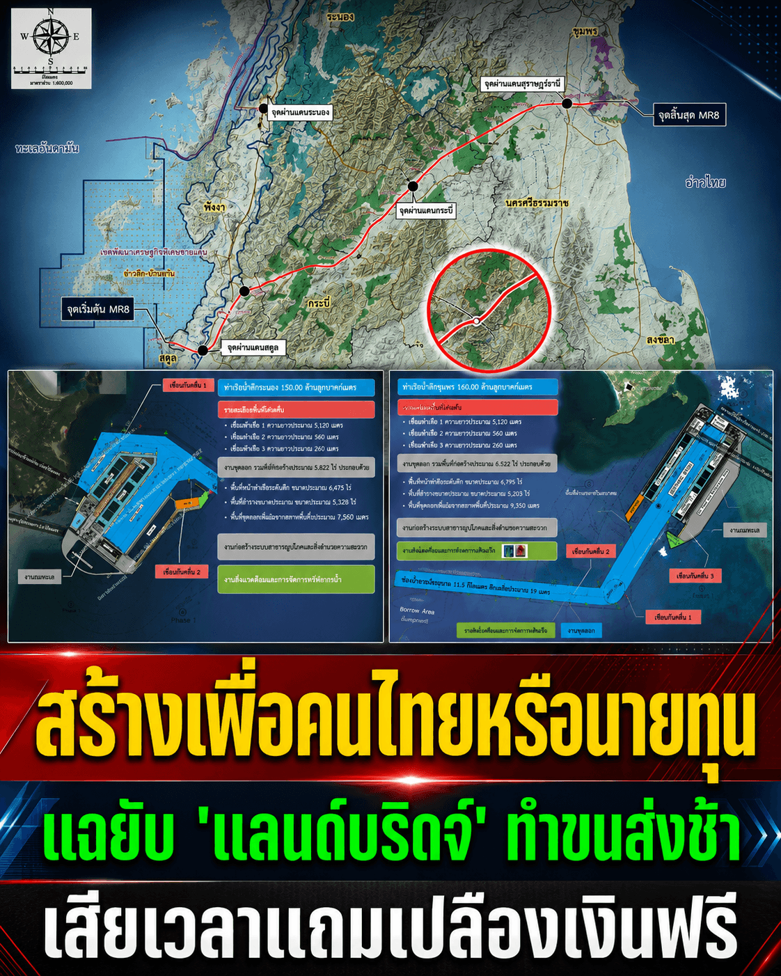 สะอื้น! แลนด์บริดจ์ล้านล้าน ส่อเจ๊ง เอื้อต่างชาติ