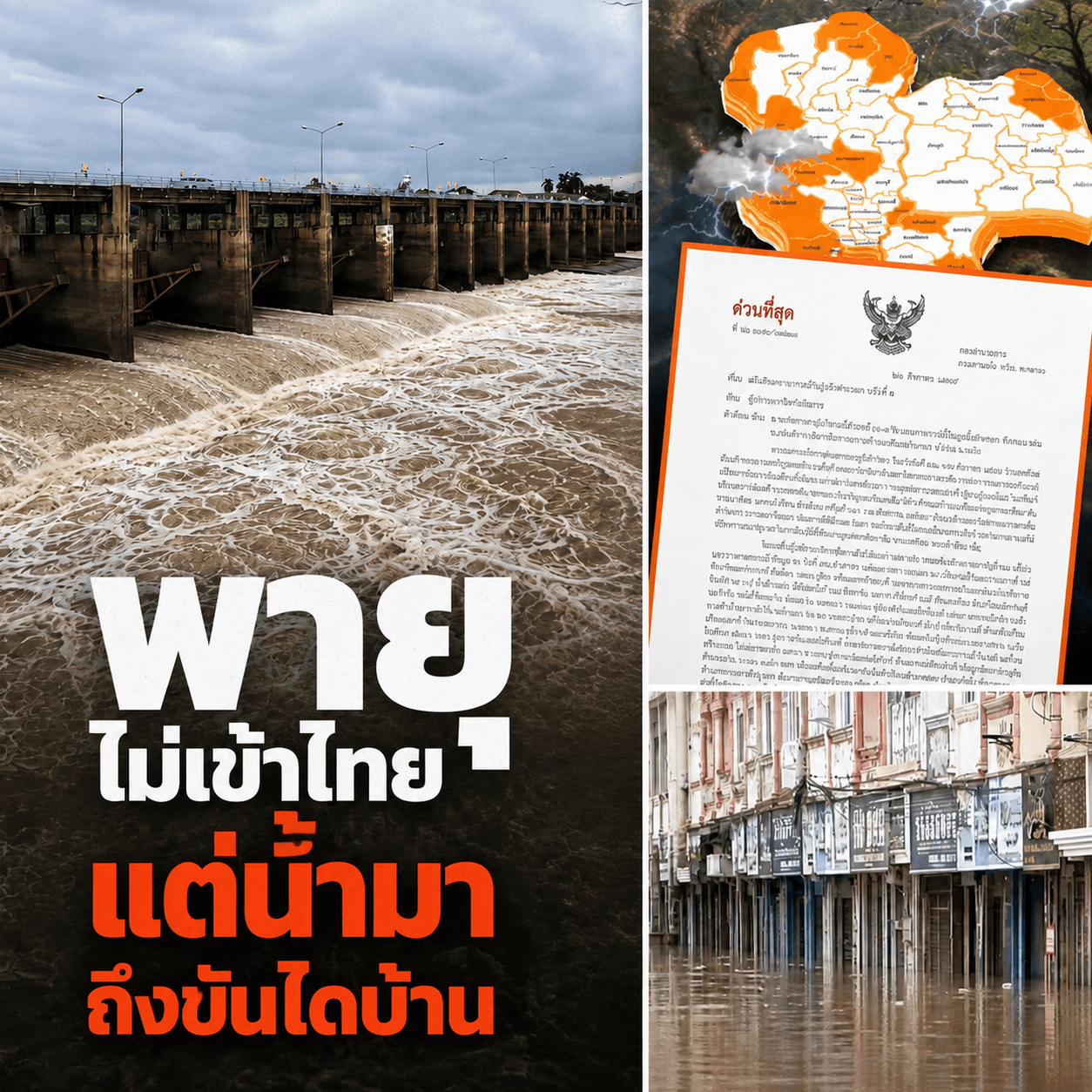 ธรรมชาติเอาคืน! สั่งเตือน 11 จังหวัด น้ำทะลักขึ้น 1.5 เมตร
