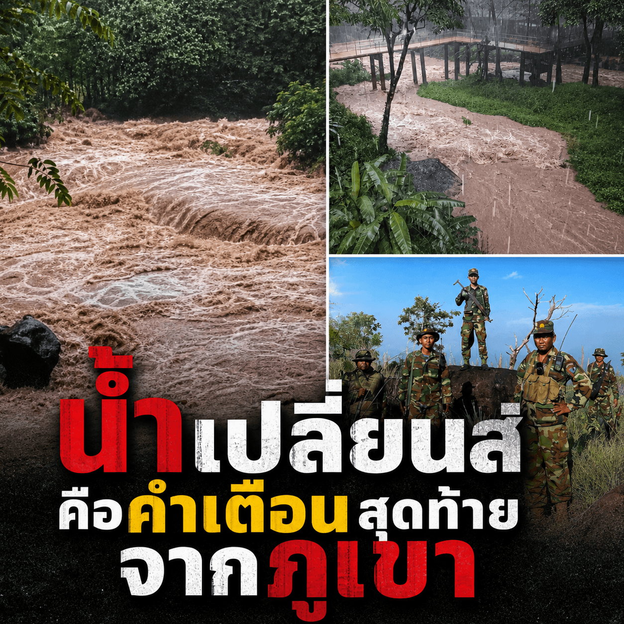 ระทึก! น้ำป่าสีเลือดถล่มตราด ปิดคลองแก้วหนีตาย