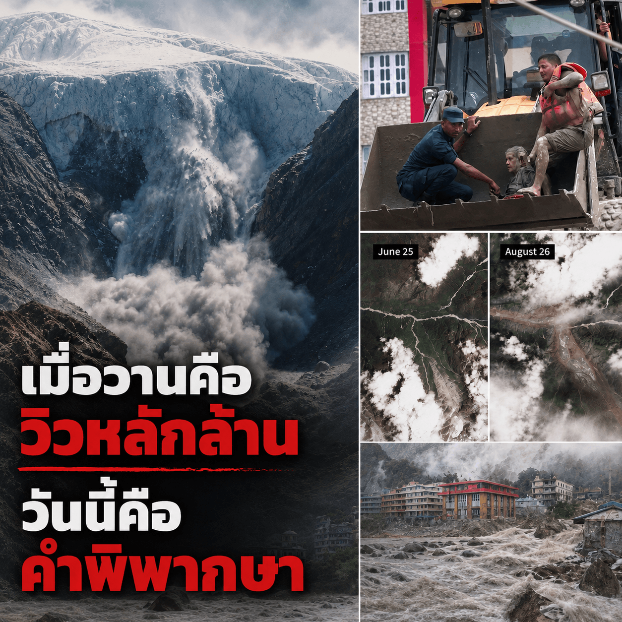 วิปโยคหิมาลัย! ธารน้ำแข็งถล่มกวาด 500 ศพ ไร้สัญญาณเตือน