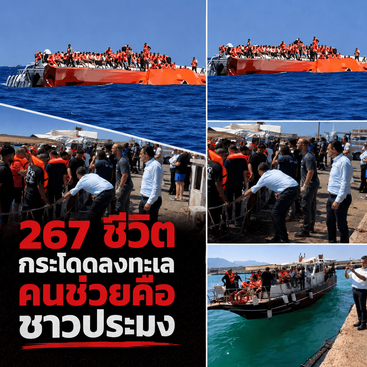 นาทีระทึก! เรือล่มไซปรัส 267 ชีวิตโดดหนีตายลงทะเล