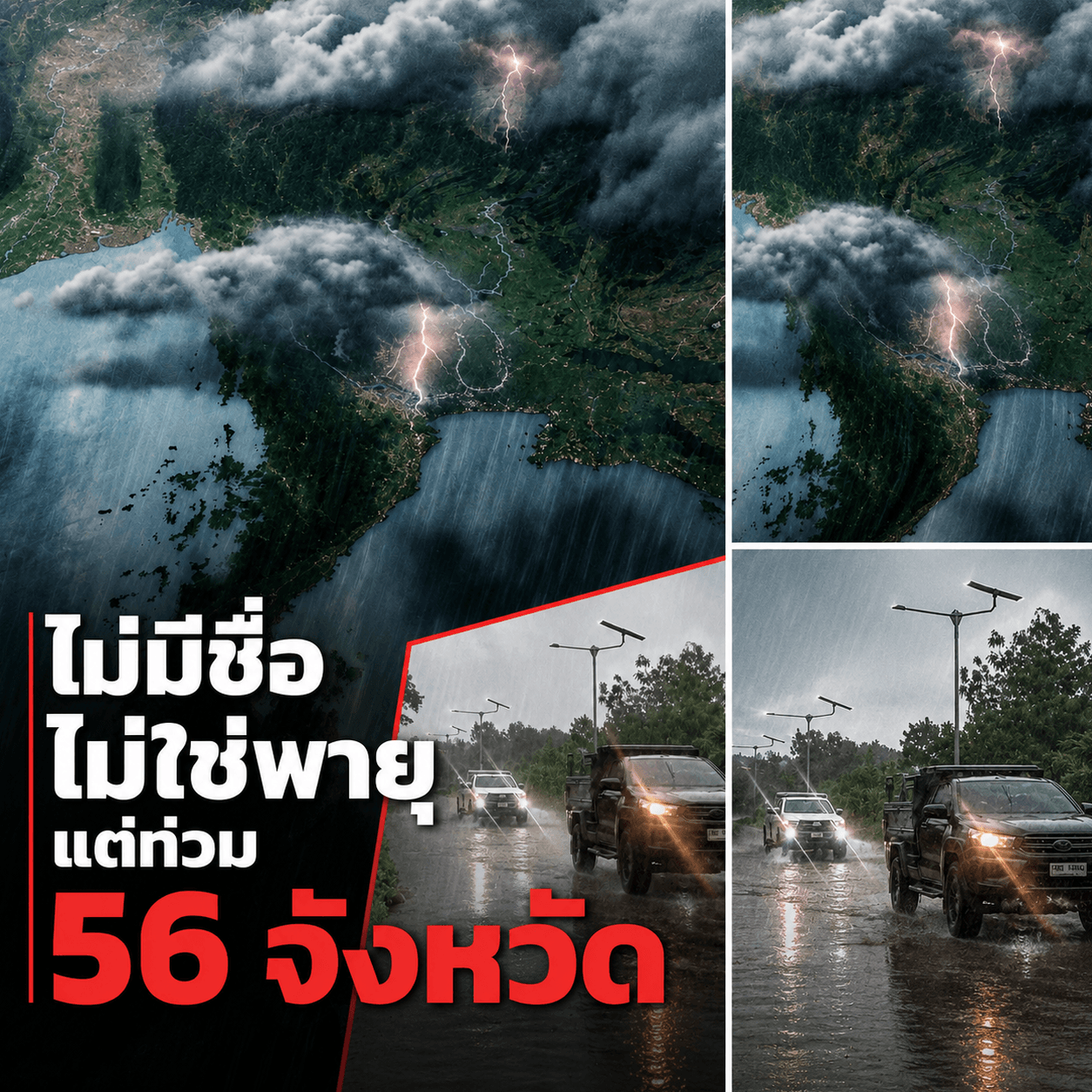 อ่วม 56 จังหวัด! ฝนถล่มไทยจมบาดาล ไม่ต้องรอพายุมีชื่อ